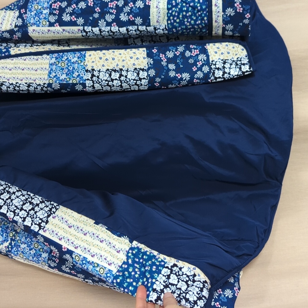 Floral Patchwork Quilted Lightweight Jacket Blue - image 7